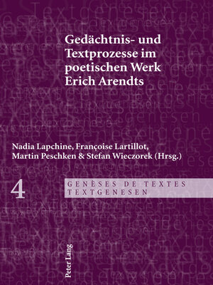cover image of Gedächtnis- und Textprozesse im poetischen Werk Erich Arendts